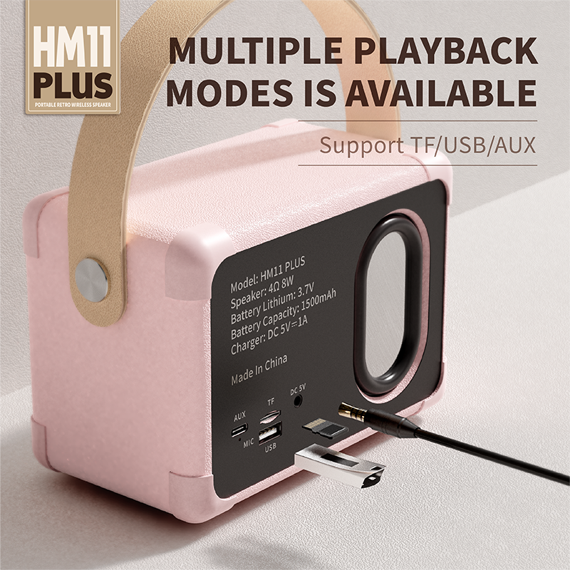 Loa bluetooth retro Color: HM11 Plus Green Set Type: Speaker