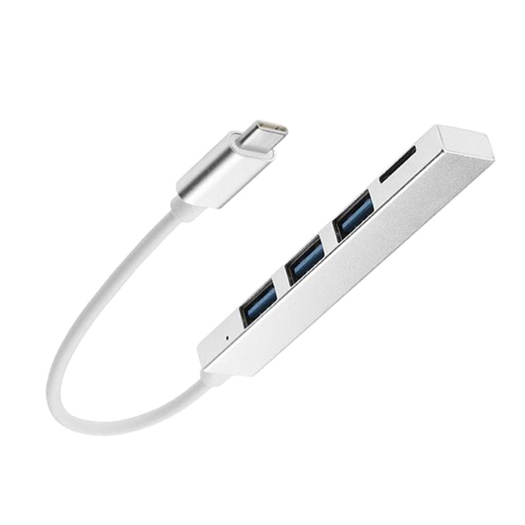 1x Type C Hub OTG Adapter Hub Type C to 3 USB Port with Card Reader