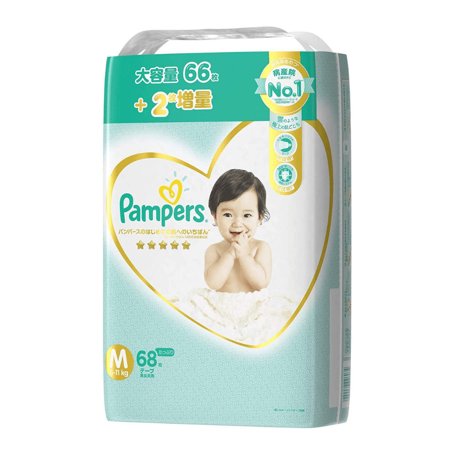 Bỉm - Tã dán Pampers Premium New size M 68 miếng (Cho bé 6~11kg)