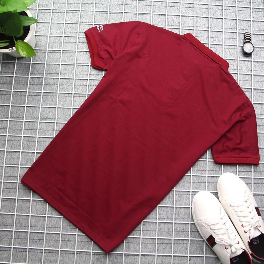 Áo thun nam đỏ đổ có cổ GN197 Gấu Nâu