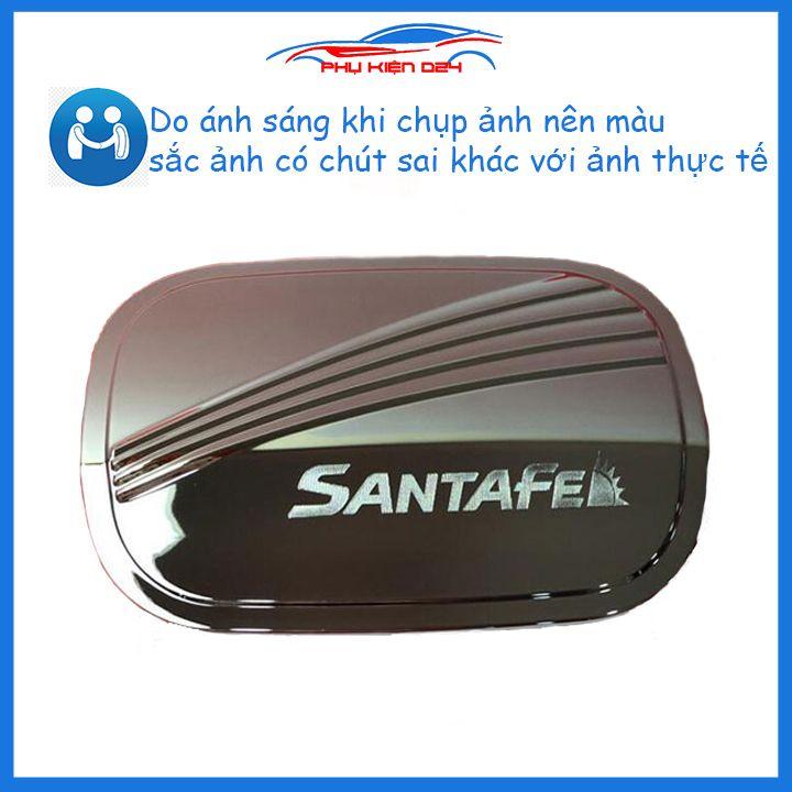 Ốp nắp bình xăng Santafe 2019 mạ crom bảo vệ chống trầy trang trí ô tô
