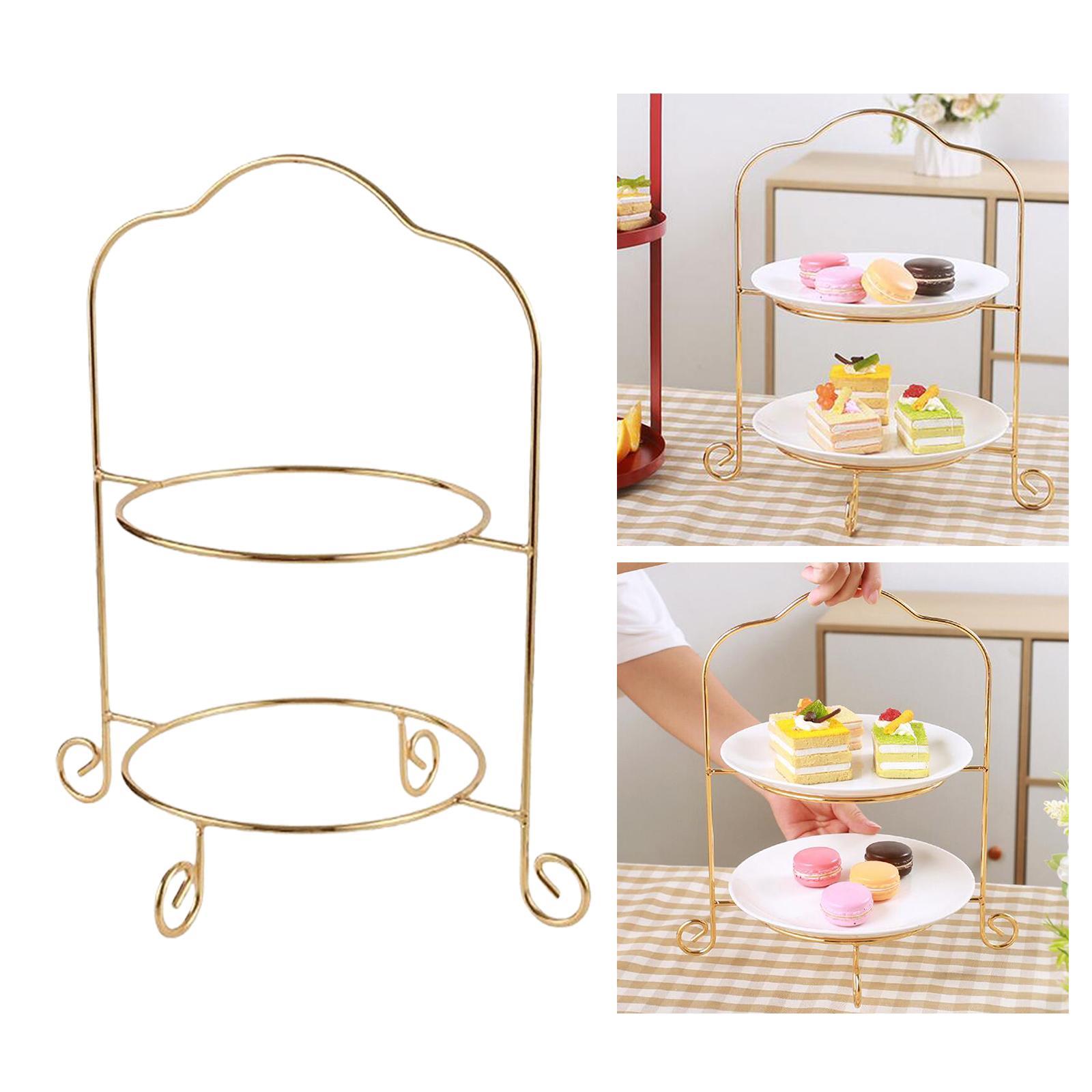 2 Tier Dessert Pastry Plate Rack Cookie Display Platter Scene Props Easy Access to Food for Birthday Parties Baby Showers