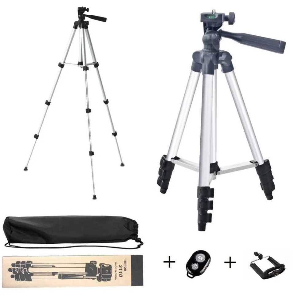 Chân máy ảnh Tripod 3110 tặng Giá kẹp điện thoại, Remote bluetooth và Túi đựng - JL - HÀNG CHÍNH HÃNG