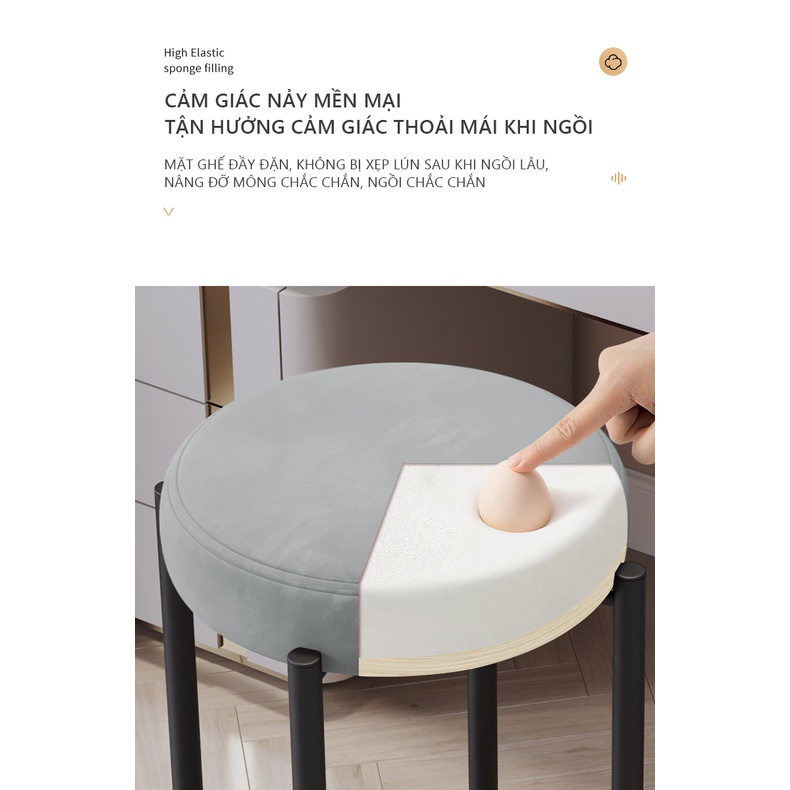 Ghế Mặt Đệm Chân Sắt Chắc Chắn Kiêu Dáng Sang Trọng AM78