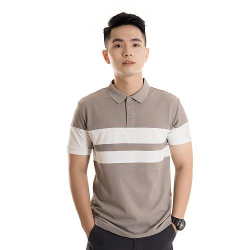 Áo polo nam phối 2 sọc cotton cá sấu cổ bẻ tay ngắn PL01