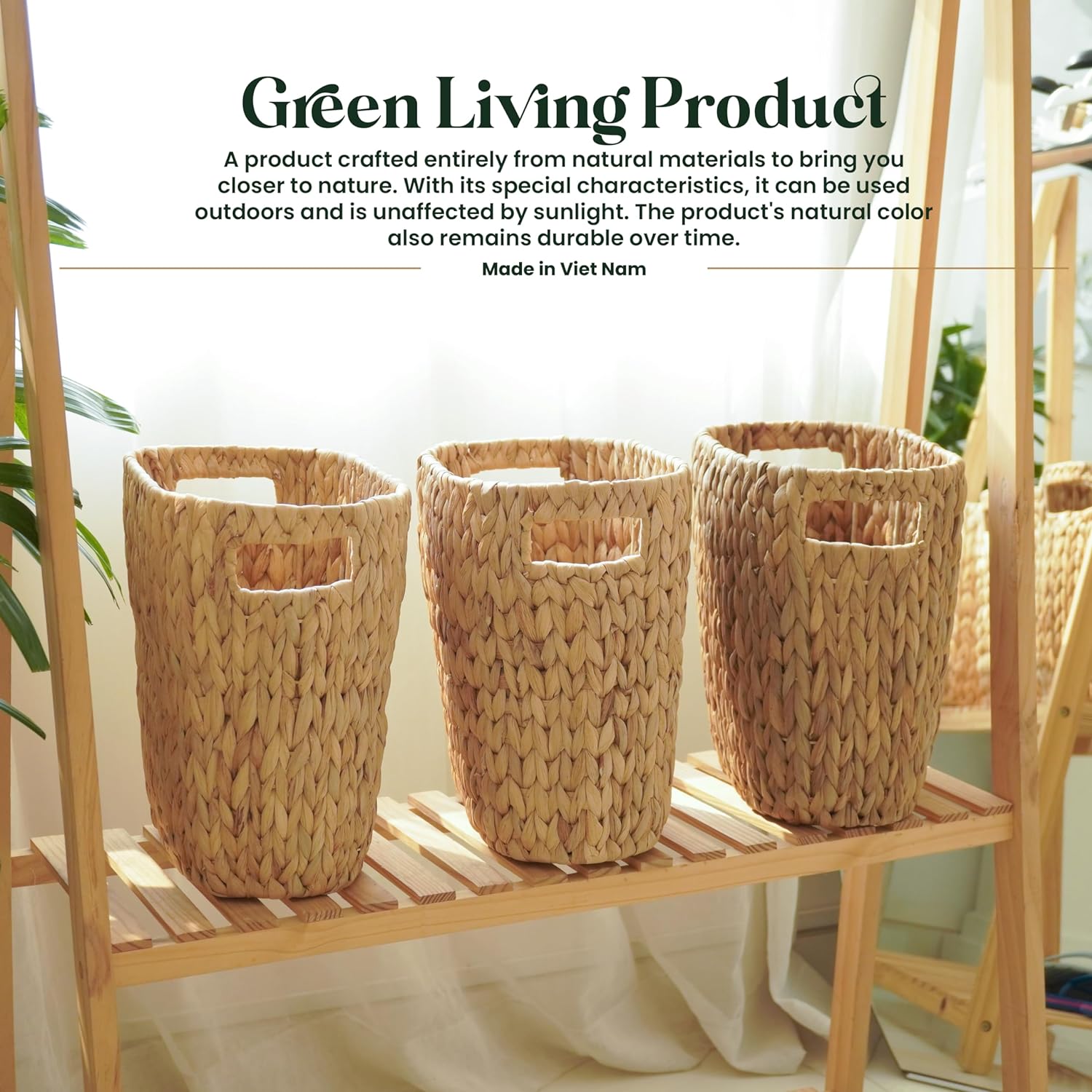 Sọt lục bình hình oval, giỏ để đồ đa năng, đồ để văn phòng tiện dụng, sọt rác văn phòng