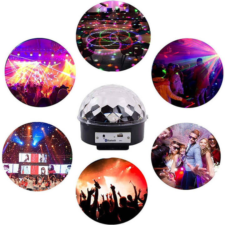 Đèn Led Xoay 360 Độ Trang Trí 7 Màu Cảm Ứng Theo Nhạc Vũ Trường, Sân Khấu Dành cho Dân Bay - Tặng USB và Điều Khiển Từ Xa