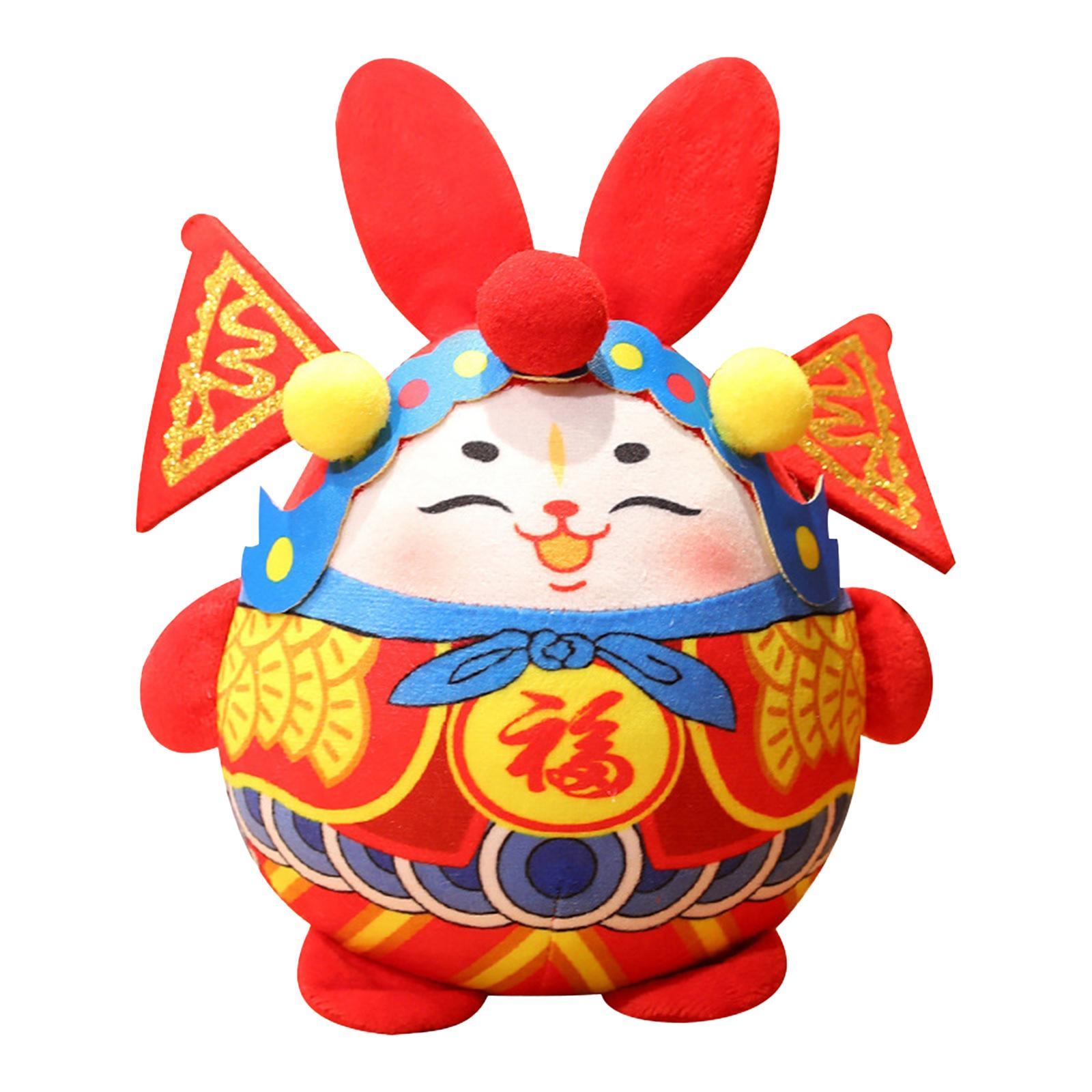 Stuffed Animal Doll Comfortable  Rabbit Plush Toy for Spring Festival Living Room Decor