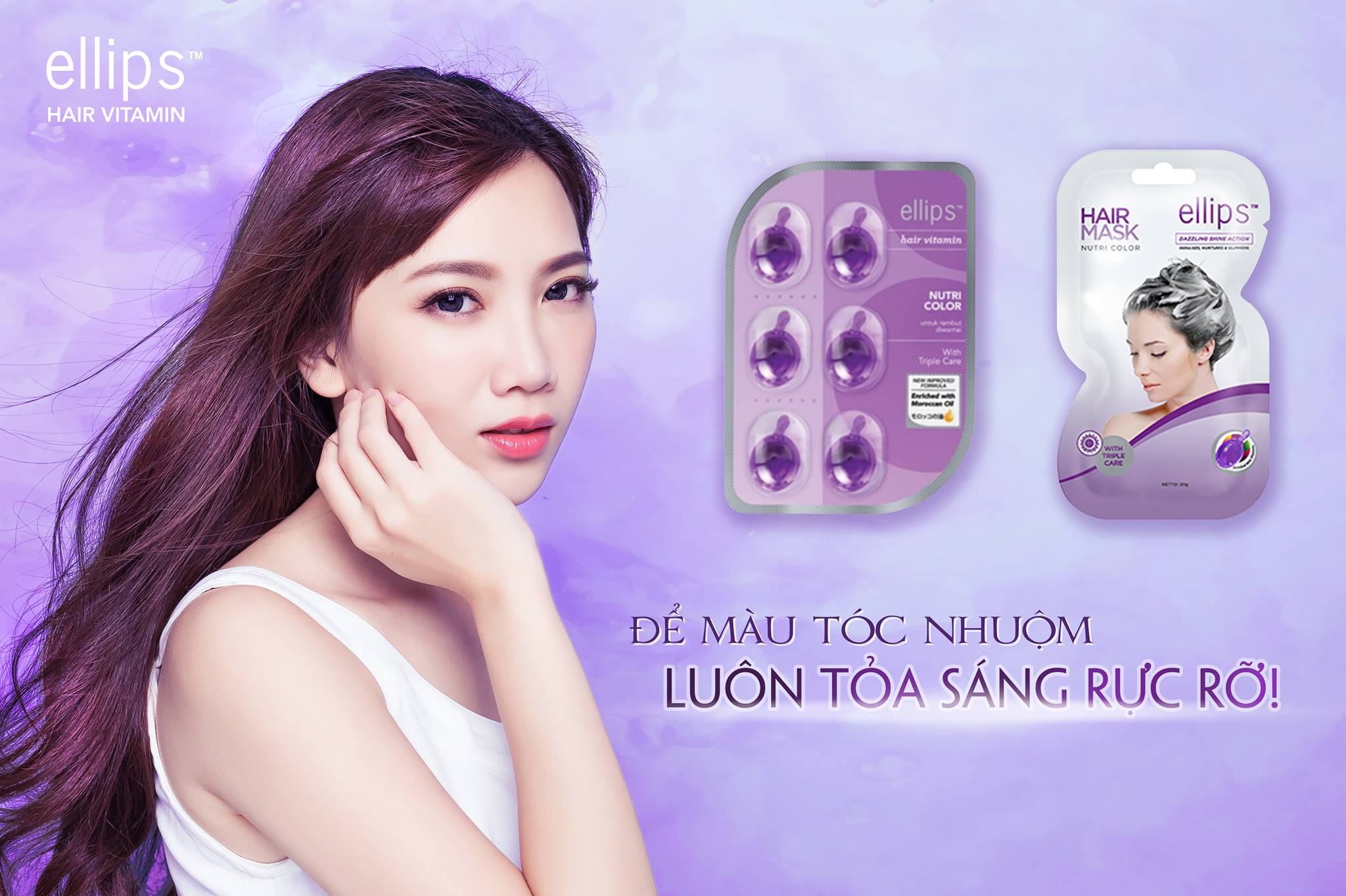 Viên Serum Dưỡng Tóc Ellips Hair Vitamin Giúp Phục Hồi Tóc, Nuôi Dưỡng Tóc Óng Mượt - Nutri Color