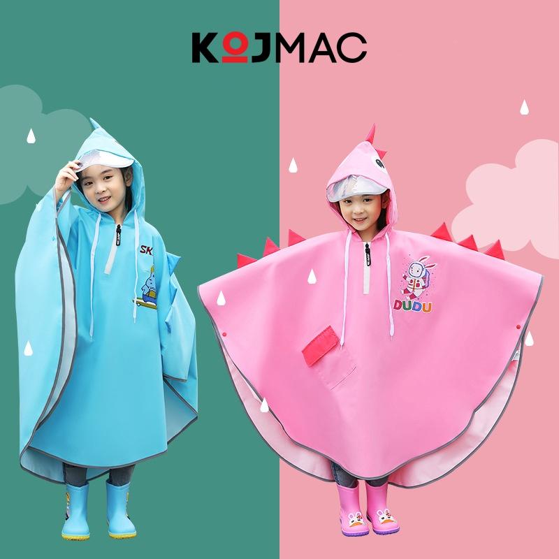 Áo Mưa Trẻ Em KOJMAC Kids Raincoat Fashion Khủng Long Cao Cấp ( Tặng Túi smally Khoác Cho Bé Gái Trai Đi Mưa Dễ Thương )