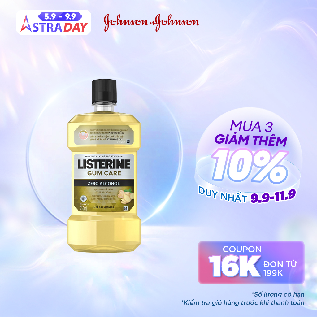 Nước Súc Miệng Giúp Nướu Chắc Khỏe Listerine Gum Protect Zero Alcohol - Dung Tich 250ml -750ml