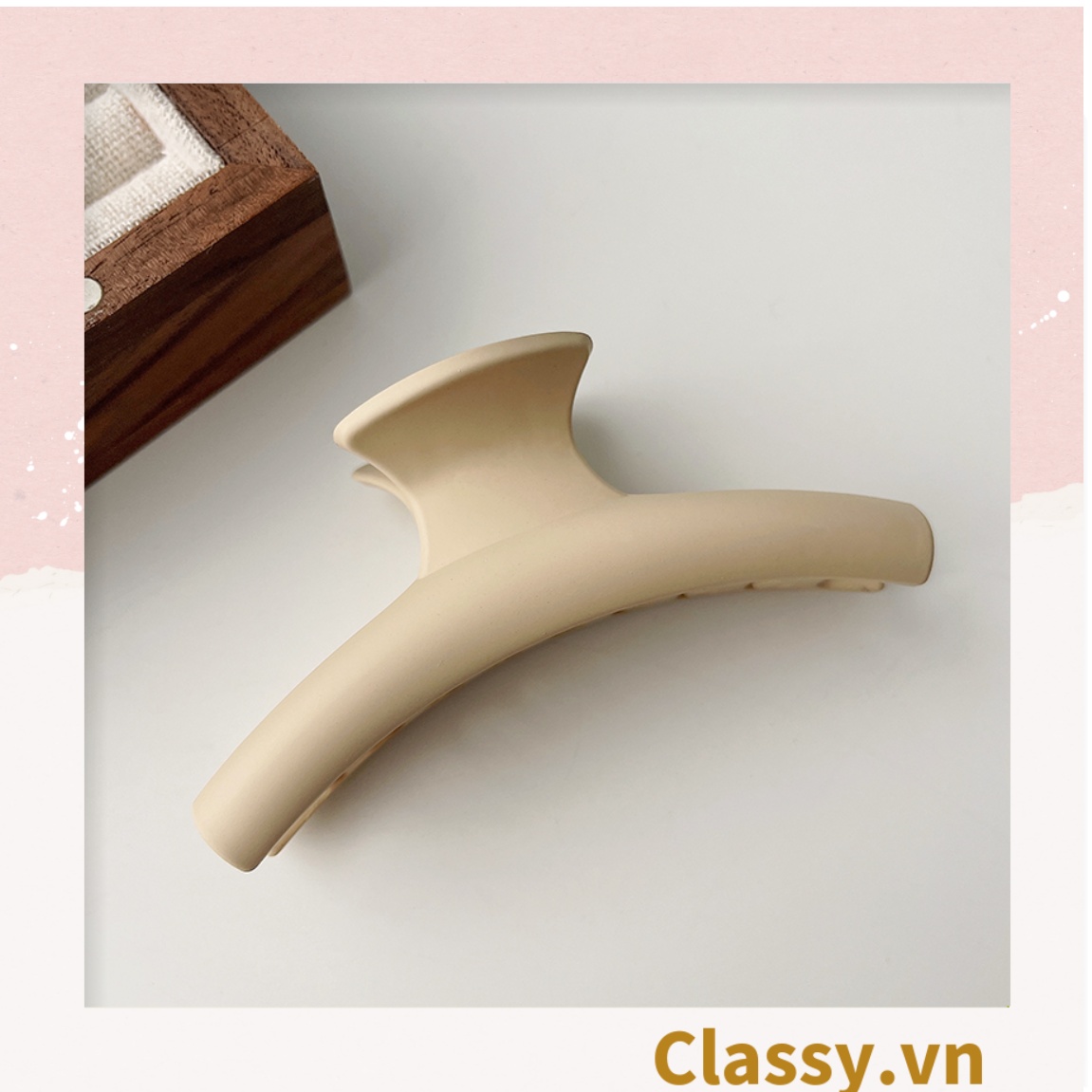 Kẹp tóc càng cua Classy basic nữ đơn sắc, kiểu dáng thanh mảnh hàn quốc hot trend PK715