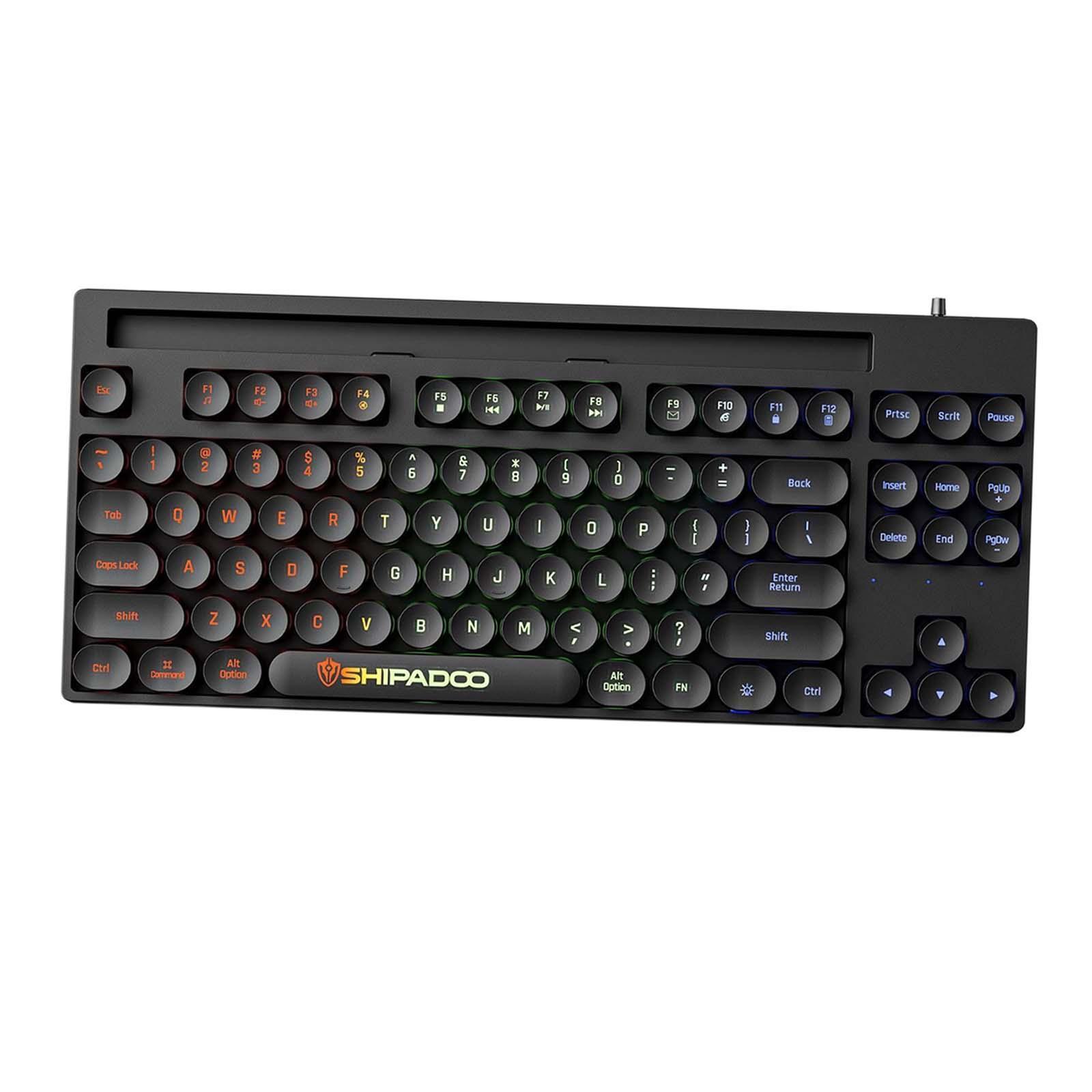 Mechanical Gaming Keyboard Rainbow Backlit for Gamer Office Worker Desktop