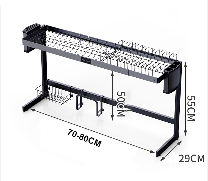 KỆ CHÉN BÁT INOX ĐA NĂNG PHÍA TRÊN CHẬU RỬA BÁT CÓ HỘP ĐỂ DAO ĐŨA THÌA VÀ KHAY ĐỂ THỚT CÓ THỂ MỞ RỘNG DIỆN TÍCH ĐỂ CHÉN BÁT