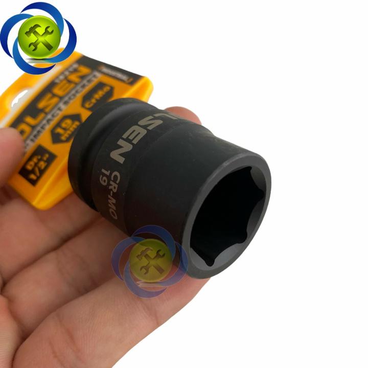 Tuýp 19mm 1/2 đen ngắn Tolsen 18219 loại 6 cạnh thép CR-MO