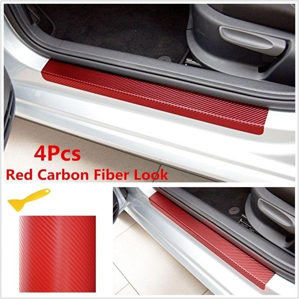 4 miếng dán sợi Carbon chống trầy xước dán cửa xe hơi