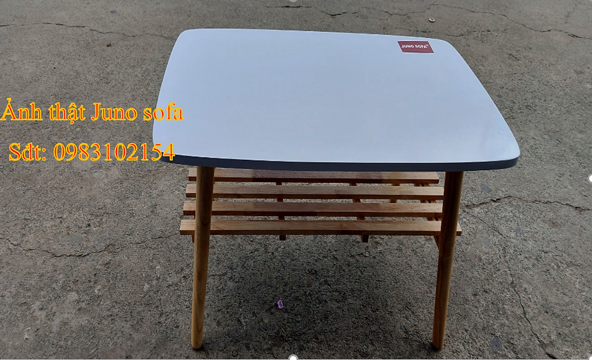 Bàn trà gỗ vuông Juno Sofa 50 x 85 x 45 cm (trắng)