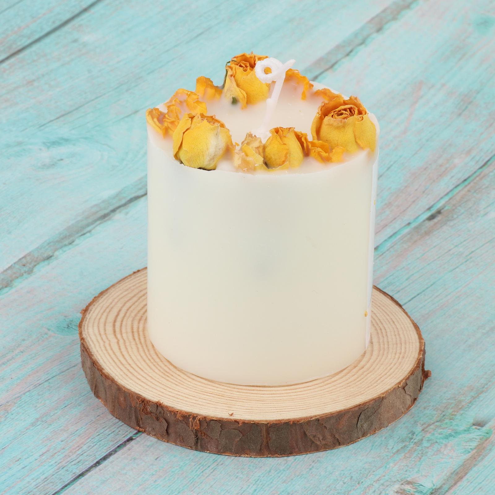 Dry Flowers Candle, True Rose Scented Candles Long Burning Tealight Candles Gift for Women Birthday