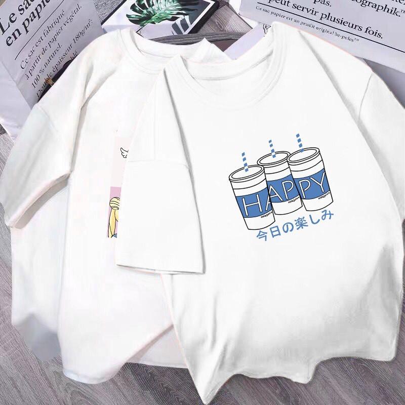 Áo Thun Nữ Unisex In 3 Ly Nước HAPPY ATN6333