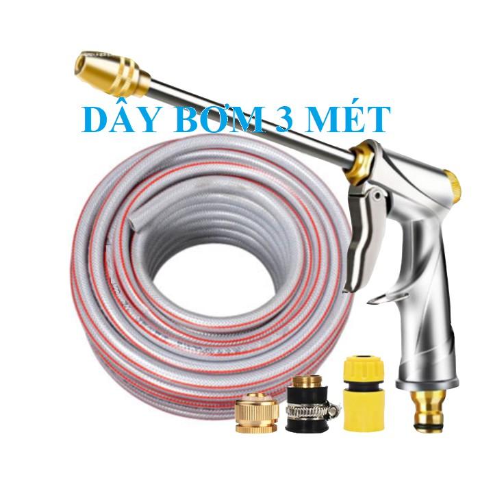 ️ Bộ dây vòi xịt nước rửa xe,tưới cây ,tăng áp 3 lần,loại 3m,5m 206701-2đầu đồng,cút,nối đồng+ túi đựng bút