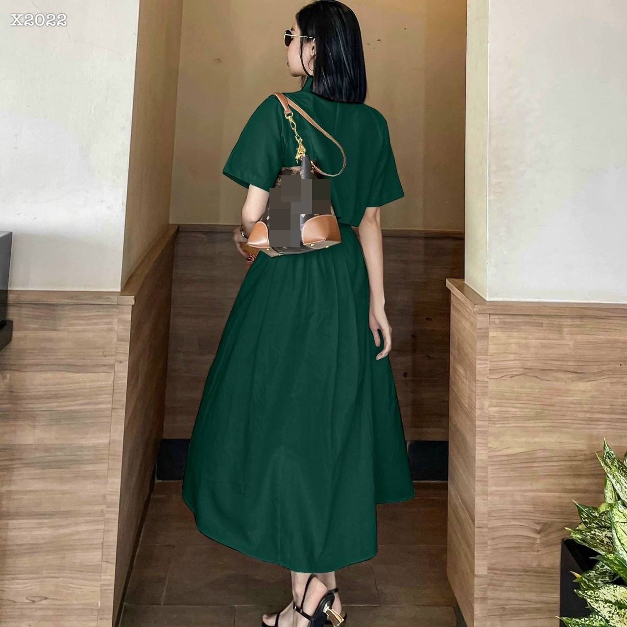 SET CHÂN VÁY DÀI SUÔNG TRƠN LƯNG CAO MIDI MAXI + ÁO SƠ MI CROPTOP BLAZER / VEST TAY NGẮN RETRO ĐI CHƠI DẠO PHỐ ĐI BIỂN ĐI LÀM