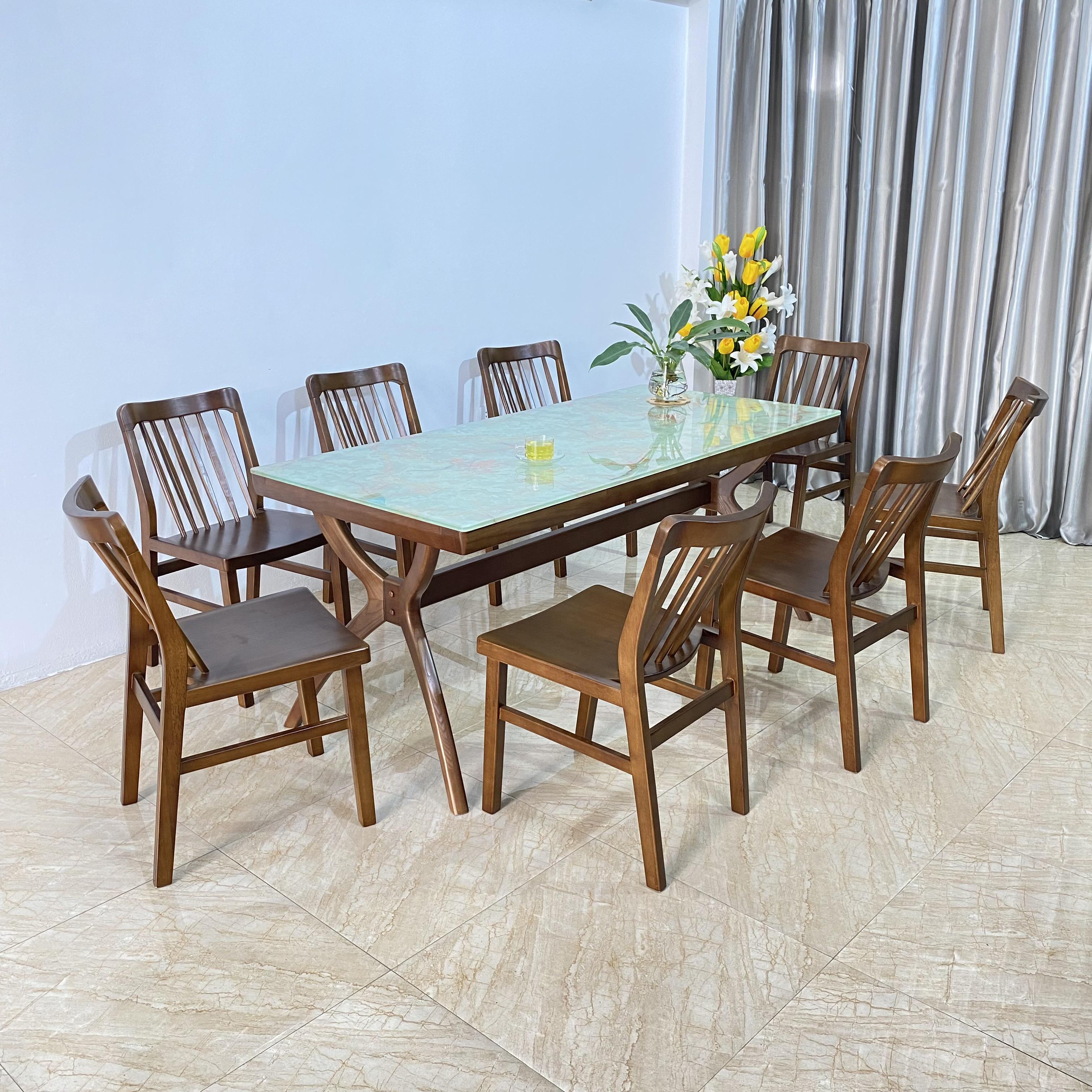 BỘ BÀN XUÂN HÈ GHẾ ĂN MẶT ĐÁ