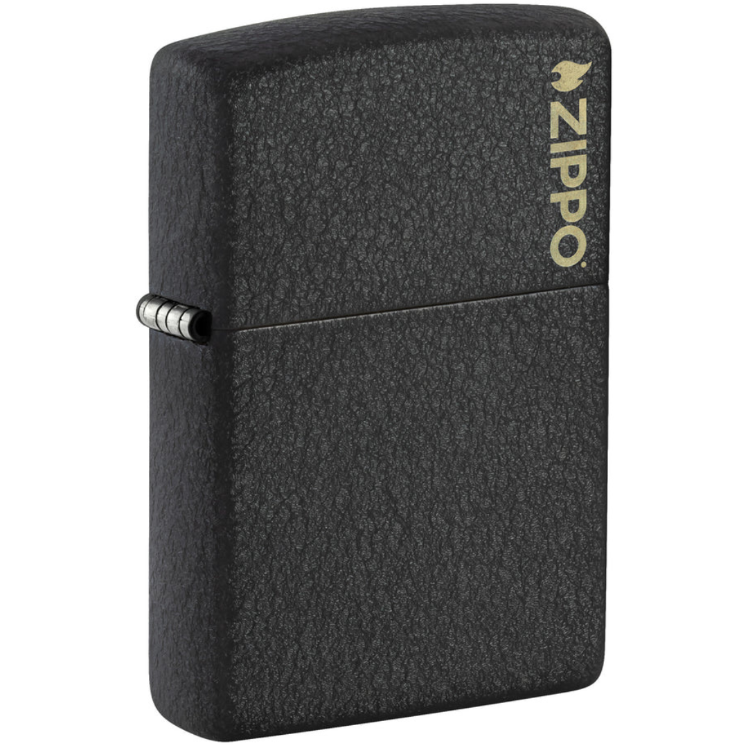 Bật Lửa Zippo Classic Black Crackle Chính Hãng – Zippo Regular Standard Đen Nhám Logo Khắc Laser – Chống Gió Mỹ