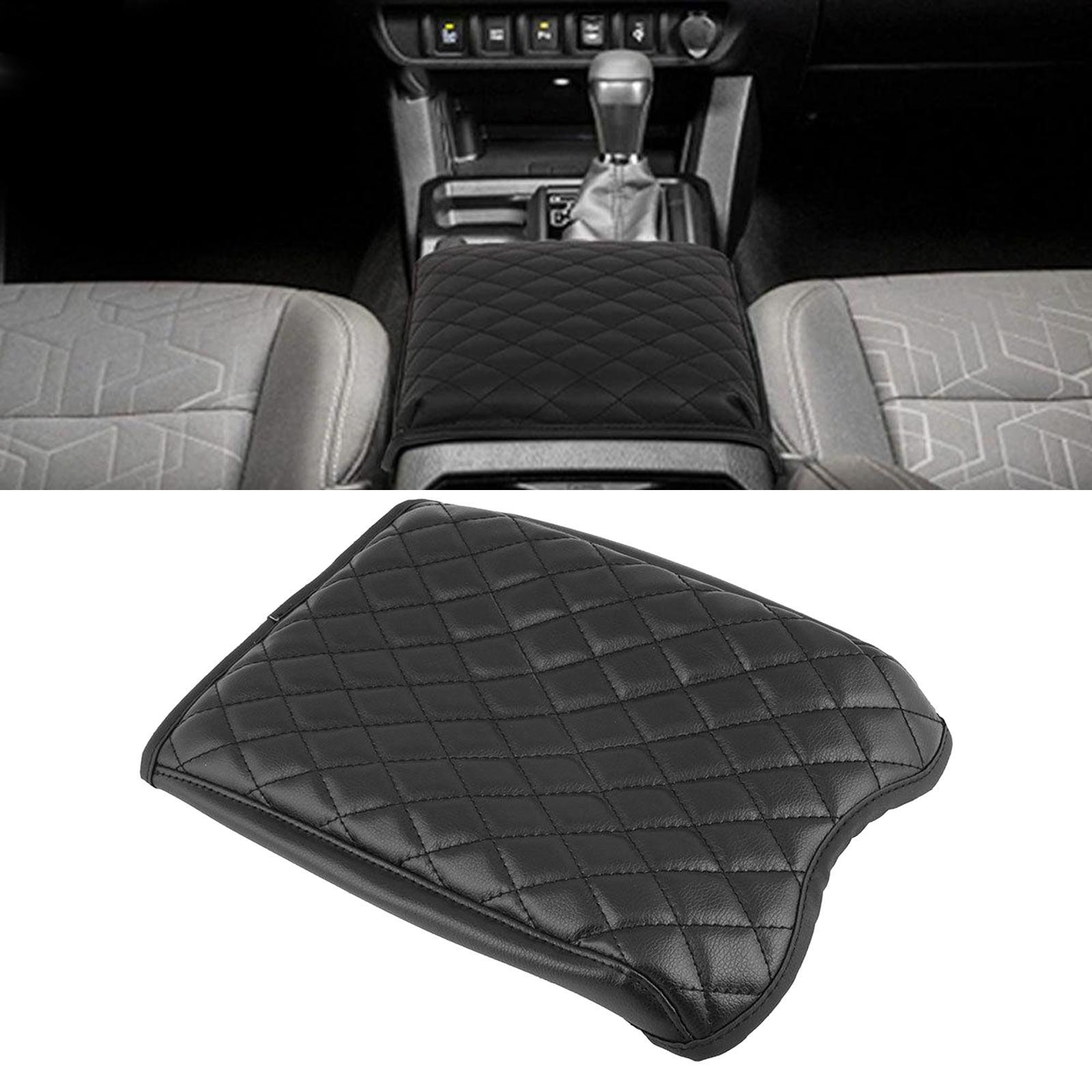 Black Car Armrest Cushion Console Box  PU Leather for