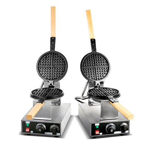 Máy Làm Bánh Kẹp Waffle Đơn Cán Gỗ Công Nghiệp Waffle Baker 220V Machine Iron PVN4681 Tặng Công Thức Làm Bánh