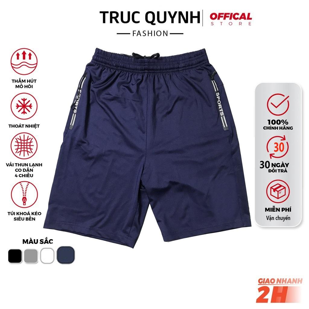 Quần Thun lạnh thể thao có 02 túi khóa kéo ở 2 bên chất vải dày, mềm mịn co dãn 4 chiều-QSTT017