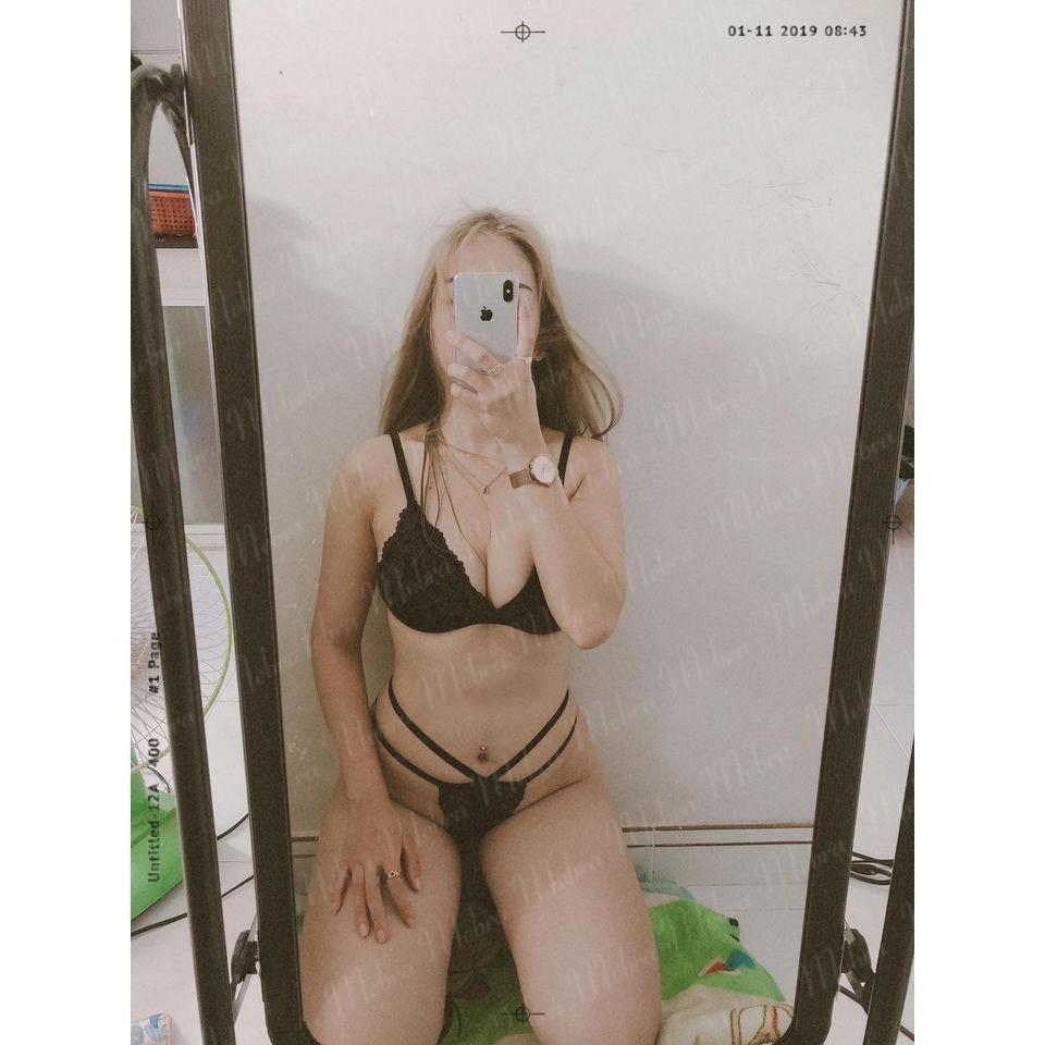 Quần lót ren DÂY thương hiệu MEBRA kiểu dáng lọt khe sexy quyến rũ, mềm mại khô thoáng họa tiết hoa đen MED02