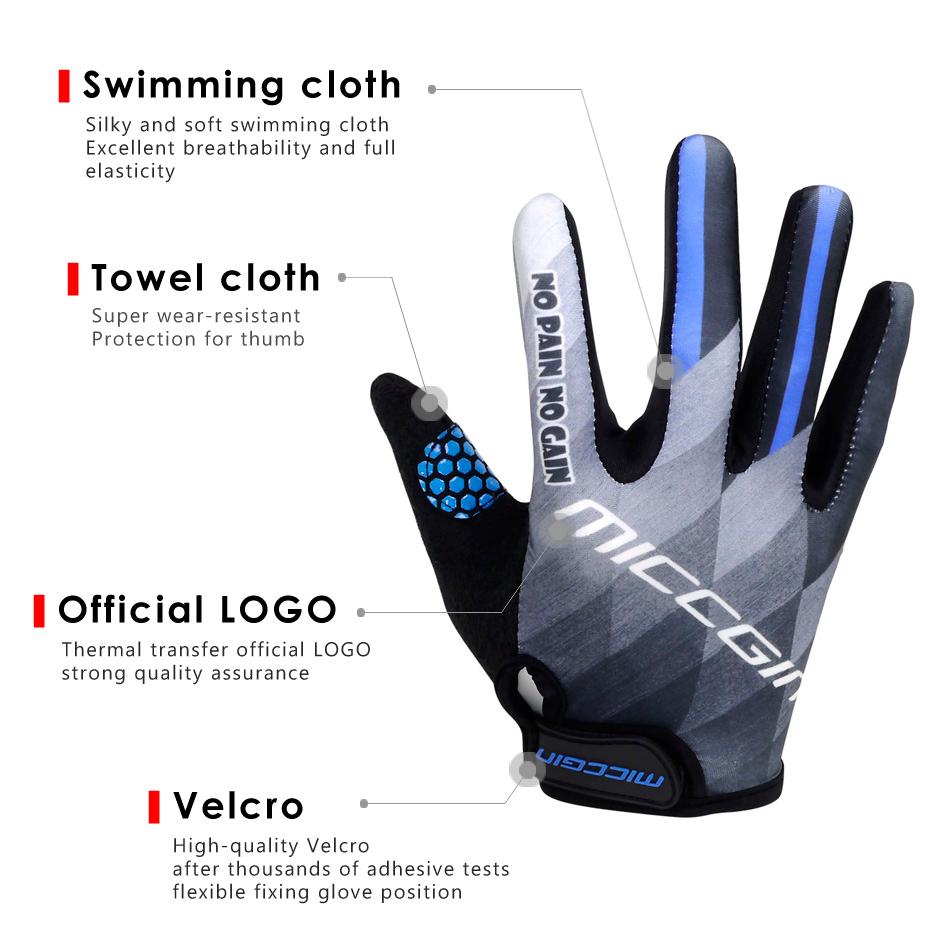 Mtb Găng Tay Đi Xe Đạp Cảm Ứng Màn Hình GEL Xe Đạp Thể Thao Chống Sốc Đường Full Ngón Tay Xe Đạp Găng Tay Dành Cho Nam Nữ MICCGIN