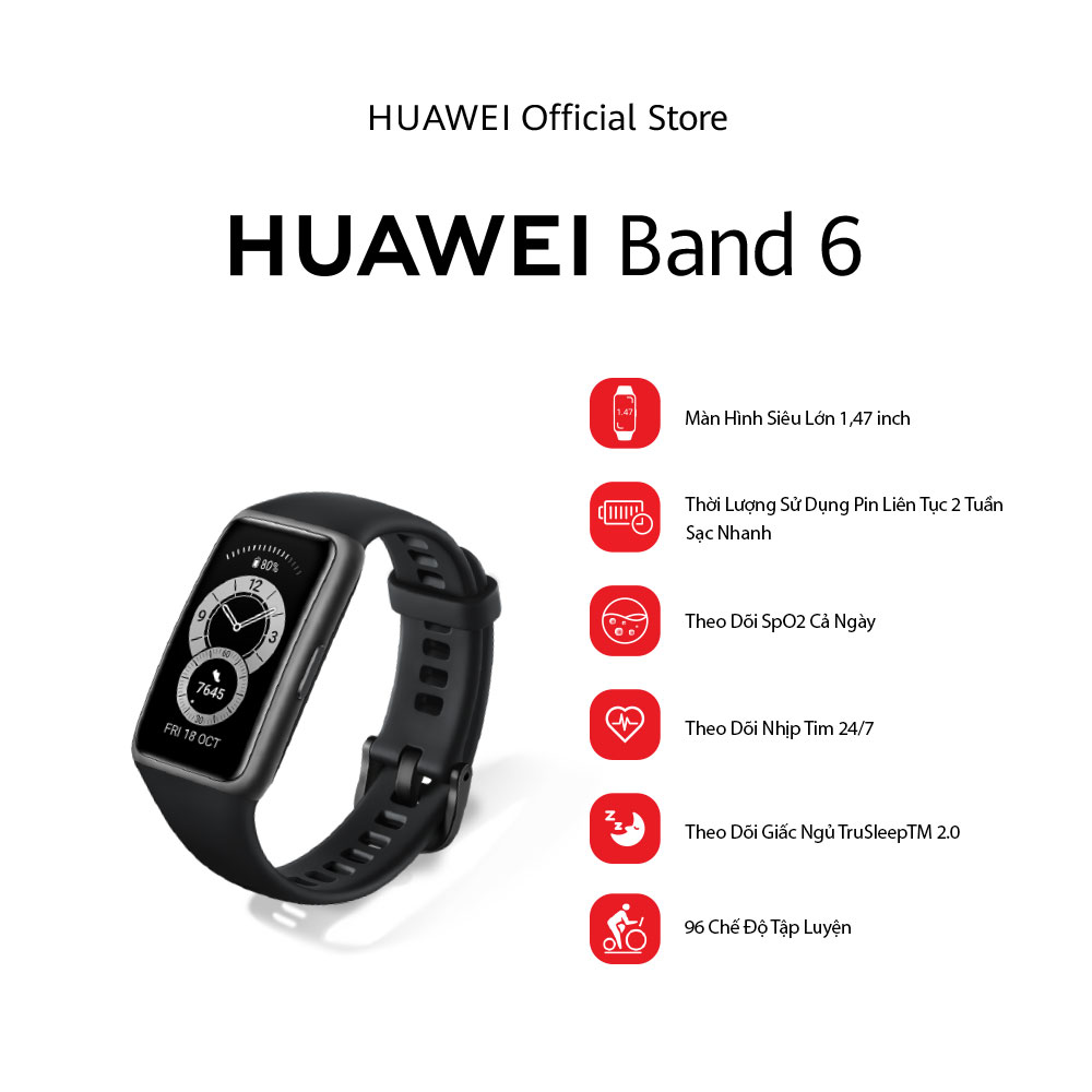 Bộ Sản Phẩm Huawei (Vòng Đeo Tay Thông Minh HUAWEI Band 6 + Tai Nghe Không Dây HUAWEI Freebuds 4i) | Hàng Chính Hãng