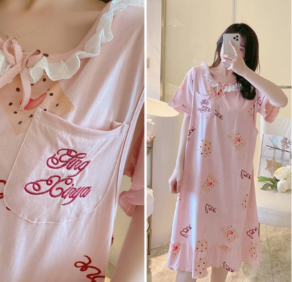 Váy, Đầm Bầu Và Sau Sinh Azuno AZ8856 Chất Liệu Cotton Có Khé Mở Cho Con Bú Mặc Nhà Mùa Hè