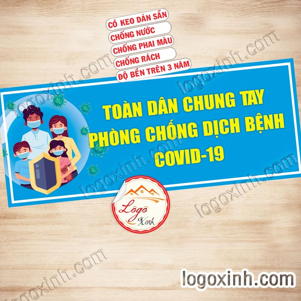 LOGO TEM STICKER POSTER TOÀN DÂN CHUNG TAY PHÒNG CHỐNG DỊCH BỆNH COVID 19 - PREVENTING THE DISEASE OF COVID