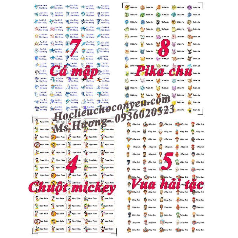 Sticker tên bé theo yêu cầu