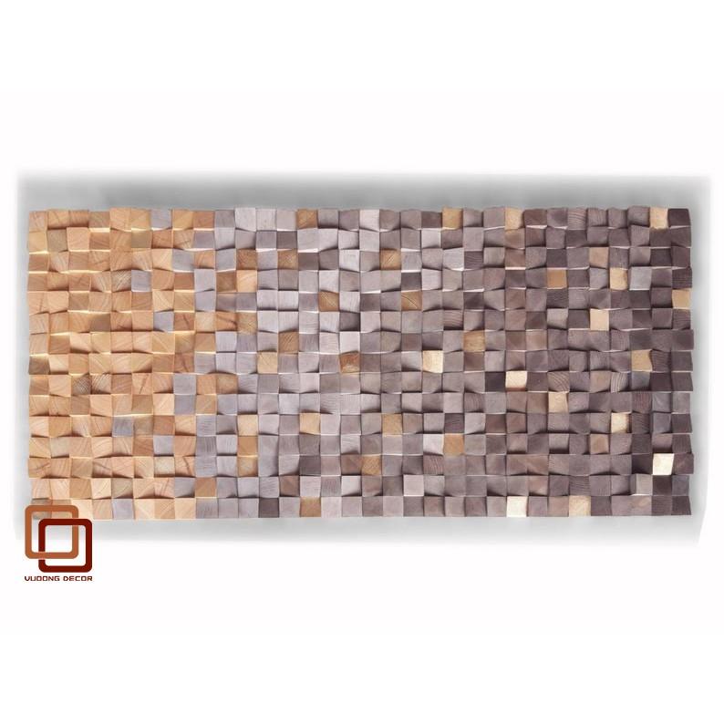 Tranh gỗ trang trí 3D tone PASTEL NHẸ NHÀNG (Wood mosaic) - (KÍCH THƯỚC 30x60, 40X80 VÀ 50cmx1M)