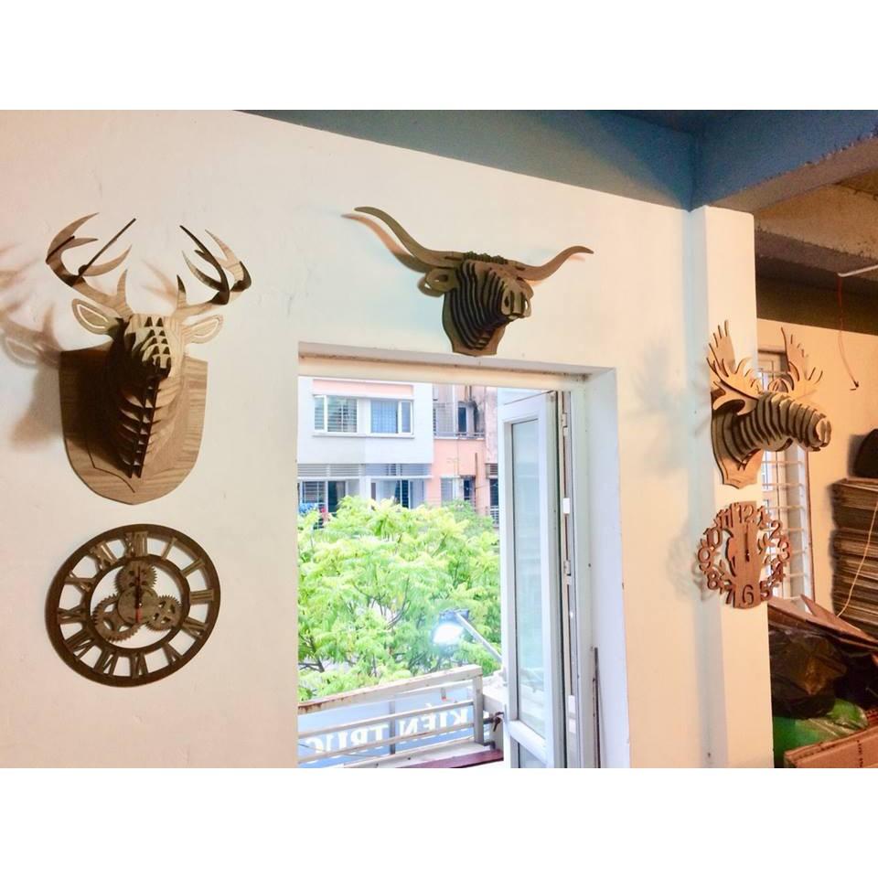 Đầu huơu treo tường trang trí _ đầu hươu trang trí phong thủy