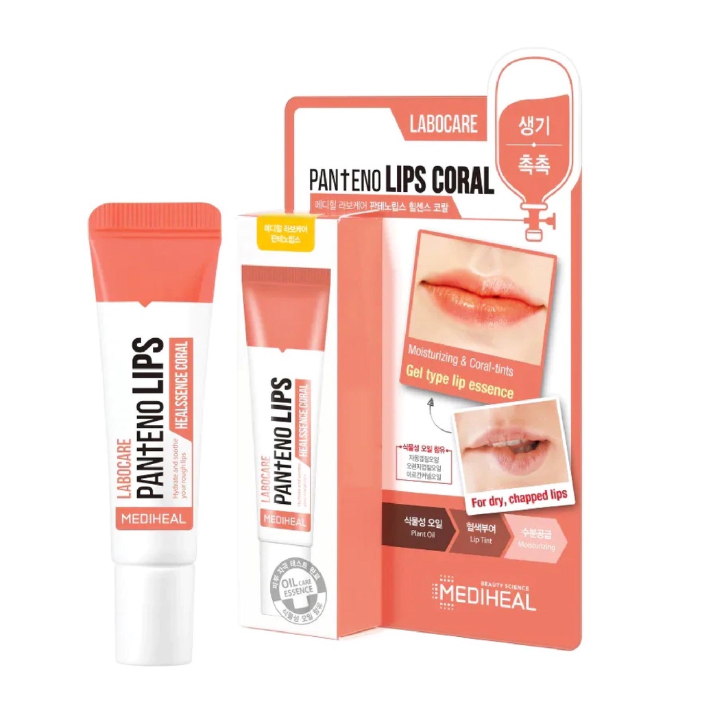 Son dưỡng môi ban đêm Mediheal Labocare Pantenolips Healssence Coral 10ml