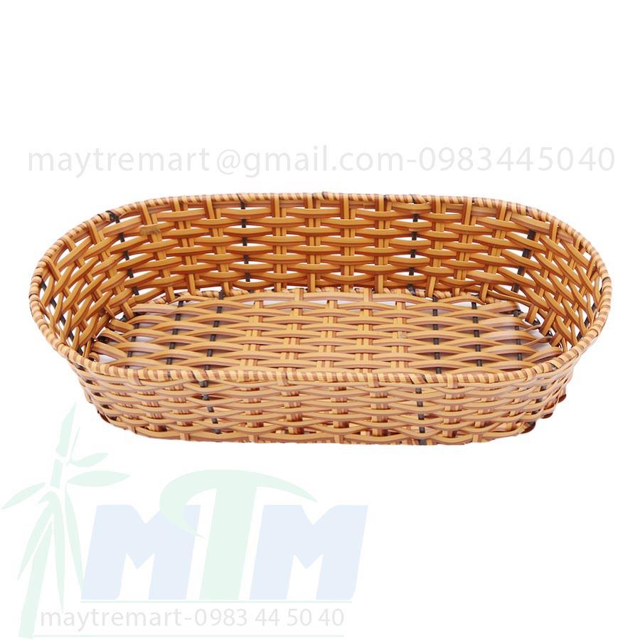 Khay mây nhựa oval, khay đựng bánh mỳ