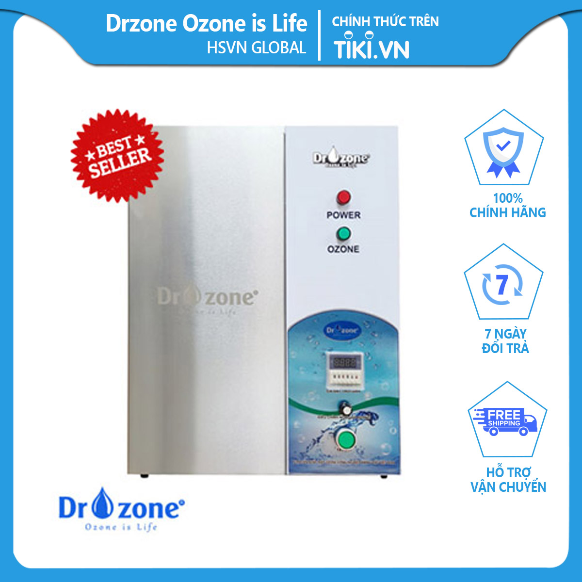 Máy Ozone công nghiệp 1g/h khử trùng nước uống, nước sinh hoạt Dr.Ozone D1 - Hàng Chính hãng