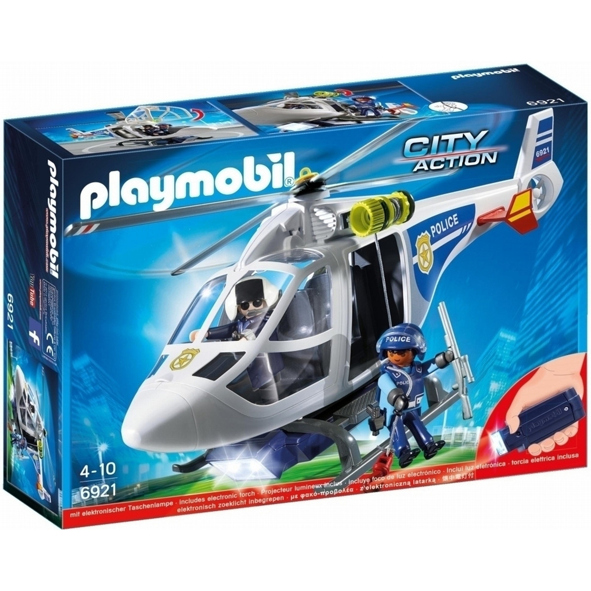 Đồ chơi nhập vai Playmobil TRỰC THĂNG CẢNH SÁT VỚI ĐÈN LED 6921