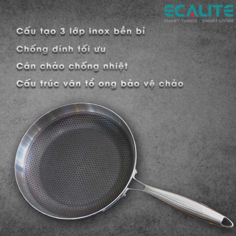 Chảo Chống Dính Inox Ecalite EP-28H (28cm) - Đáy 3 Lớp - Dùng Cho Mọi Loại Bếp - Hàng Chính Hãng