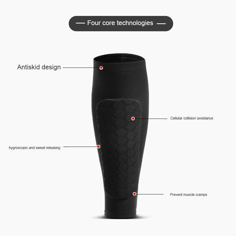 1 Piece Honeycomb Sport Shields Soccer Shin Guard Football Legging Shin Pads Leg Sleeves Adult Support Protective Gear