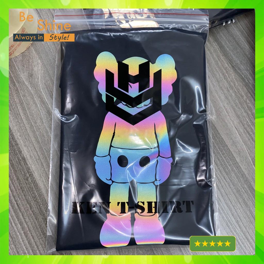 Áo Thun Unisex Hình Gấu XX Phản Quang 7 Màu Form Rộng Thời Trang Nam Nữ Phong Cách Hàn Quốc