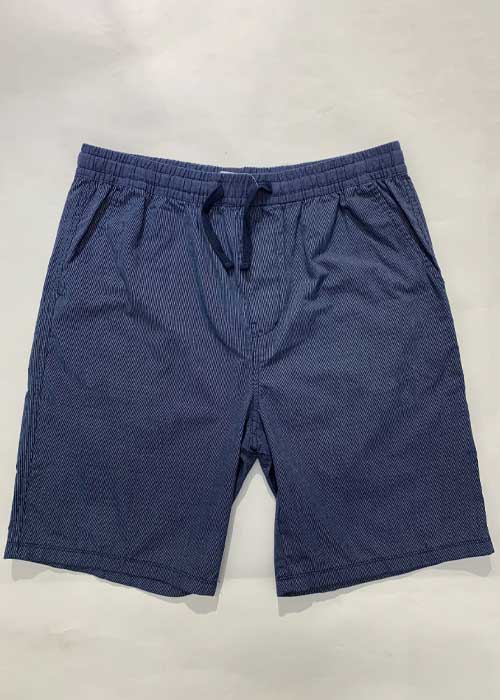 Quần Short Nam Lưng Thun Vải Sọc Cotton Có Túi Kiểu Hàn Quốc Màu Xanh Navy