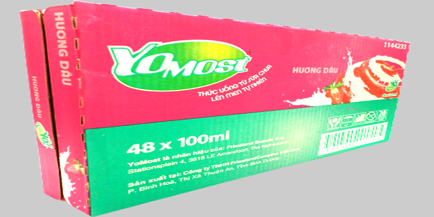 Thùng 48 hộp sữa chua uống Yomost Hương Dâu 100ml.