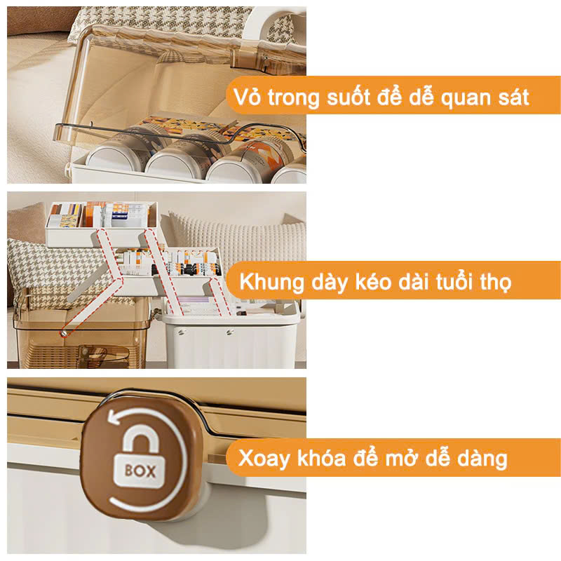 Hộp Đựng Thuốc Gia Đình Kích Thước 32cm x 18cm x 17.5cm - PHỤ KIỆN PHÒNG NGỦ KHÁC