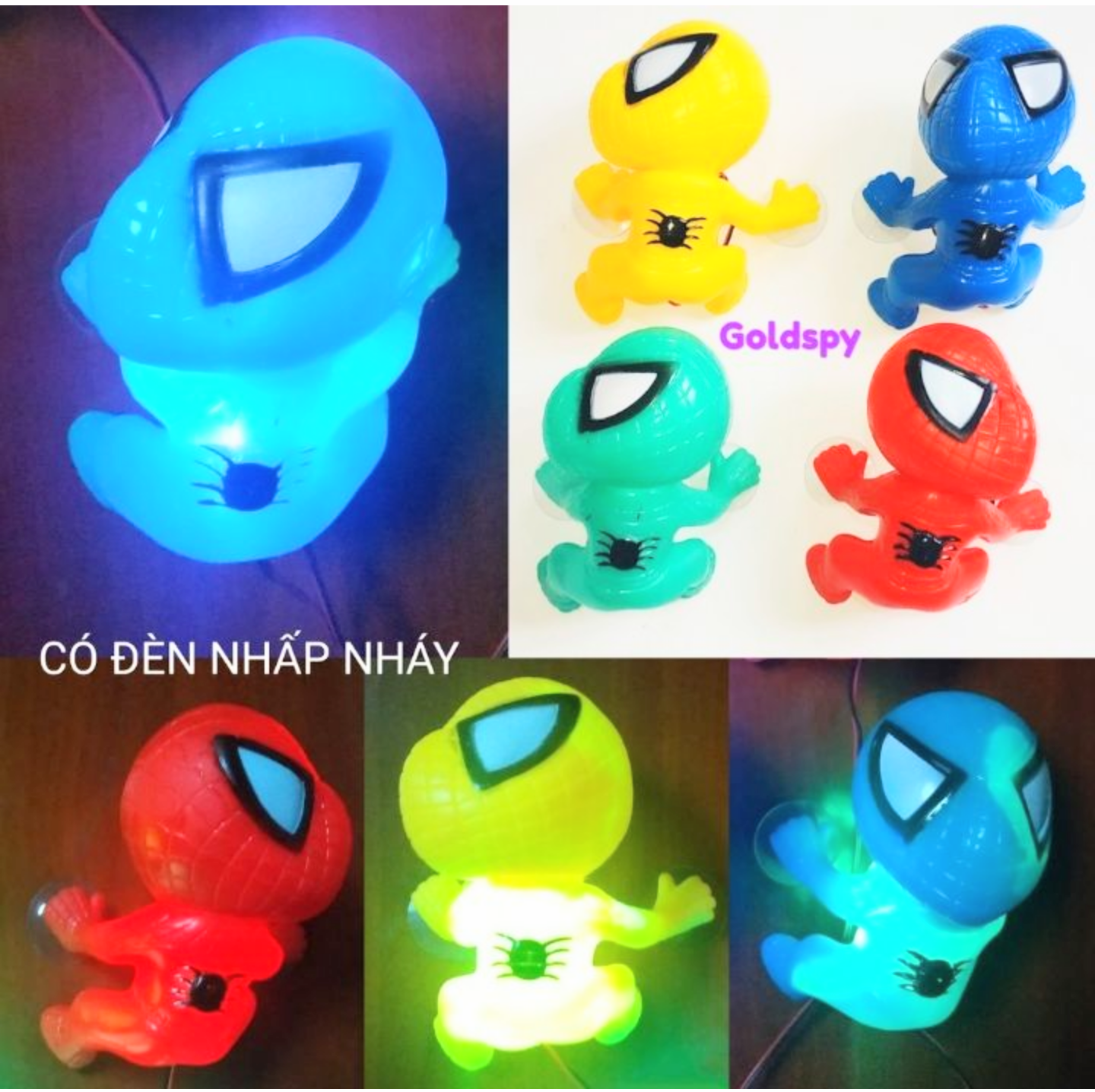 1 CON NGƯỜI NHỆN BÁM ĐUÔI XE MÁY XE ĐẠP ĐIỆN VÀ ÔTÔ CÓ ĐÈN LED NHÁY NHIỀU MÀU CỰC ĐẸP