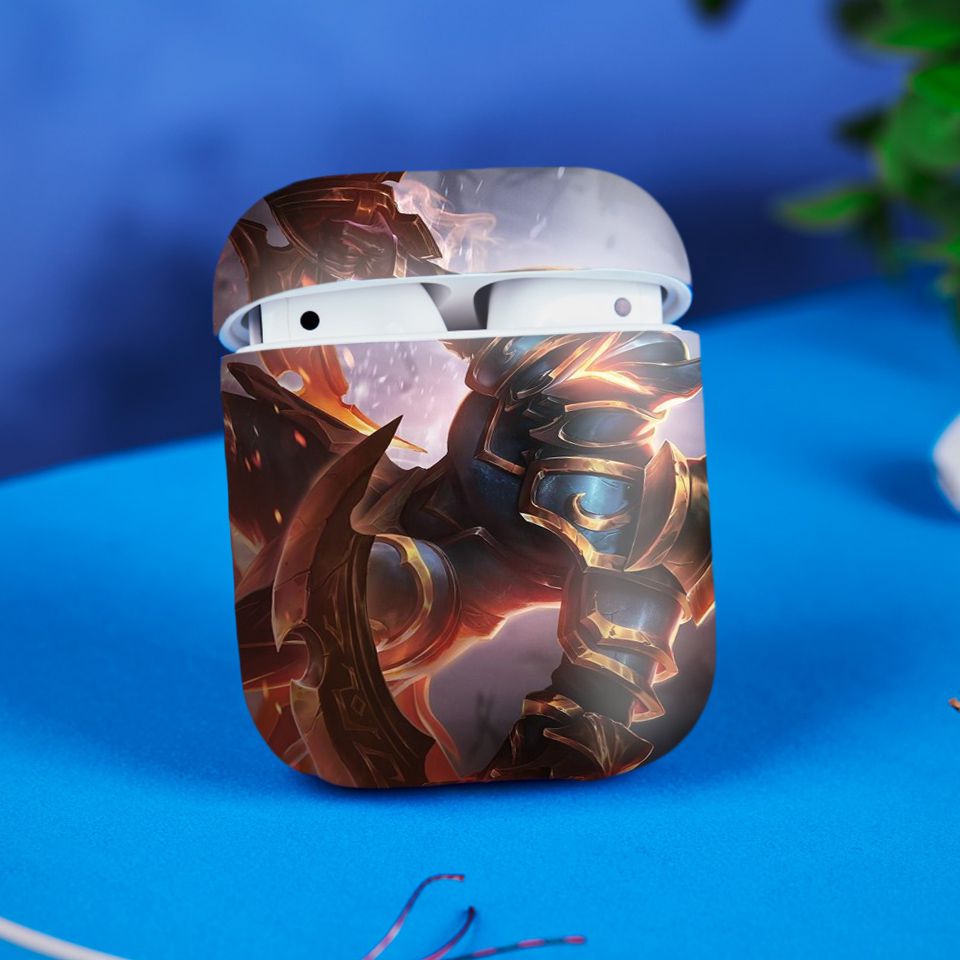 Miếng dán skin chống bẩn cho tai nghe AirPods in hình Liên Quân - Nakroth Quân Đoàn Địa Ngục - LQM011 (bản không dây 1 và 2)